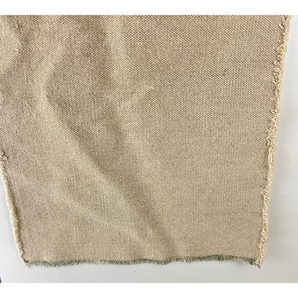 Rachel Ashwell Farmhouse Table Runner 16" X 72" Green & Beige 100% Cotton Bunny - Picture 5 of 8